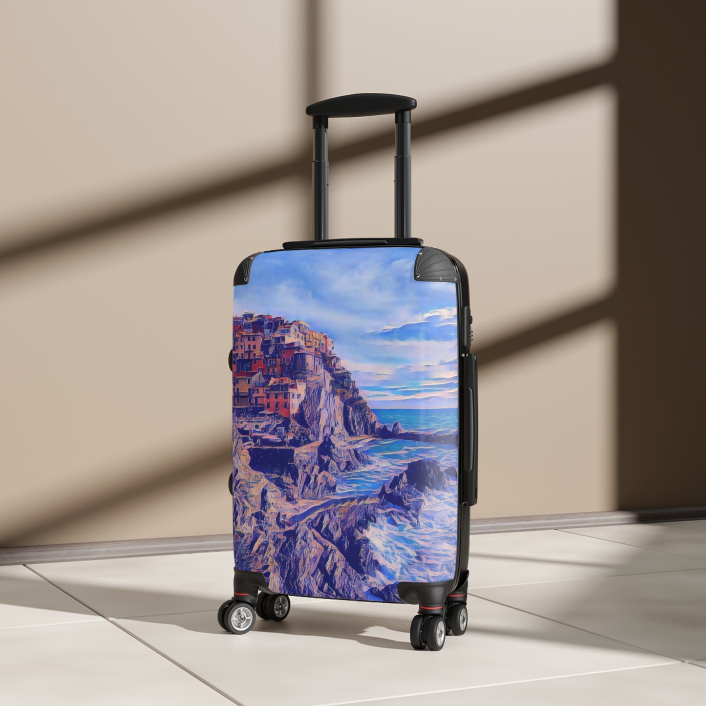 Coastal Village Carry-On Suitcase – Scenic Seaside Travel Luggage