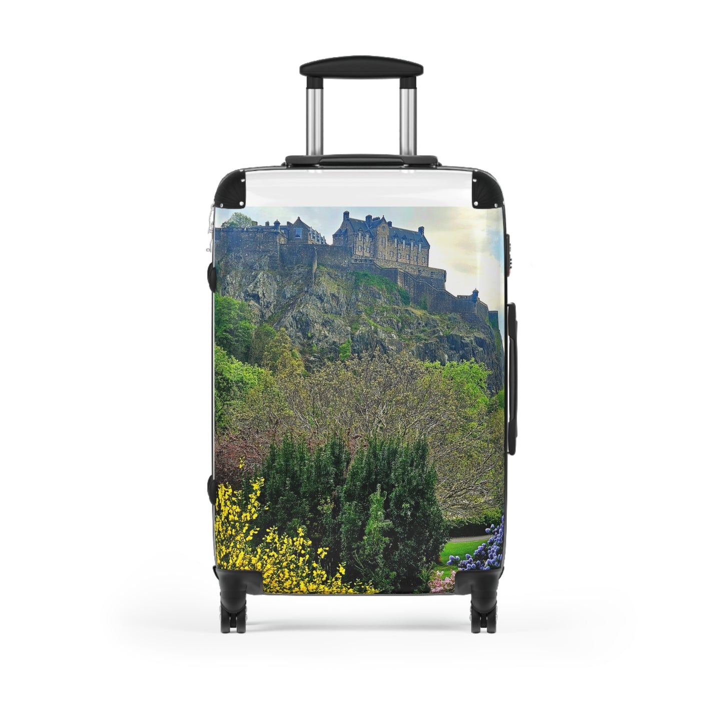 The Future Photography-Driven, Lightweight Suitcases, Custom Durable Travel Designer Suitcase, Edinburgh Castle Scenic Carry-On Suitcase — Scottish Castle Travel Luggage