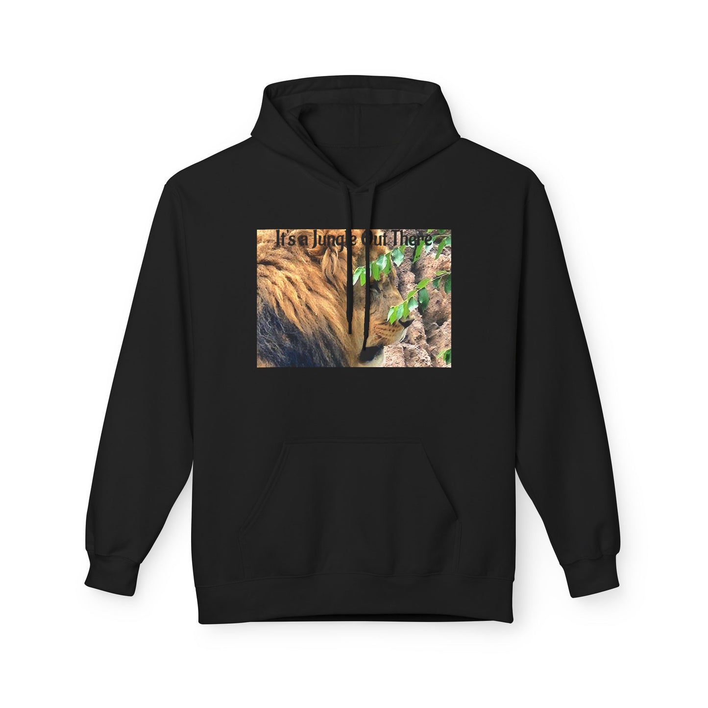 A Custom Shy Lion Hoodie — "It's a Jungle Out There" Outdoor Wildlife Sweatshirt