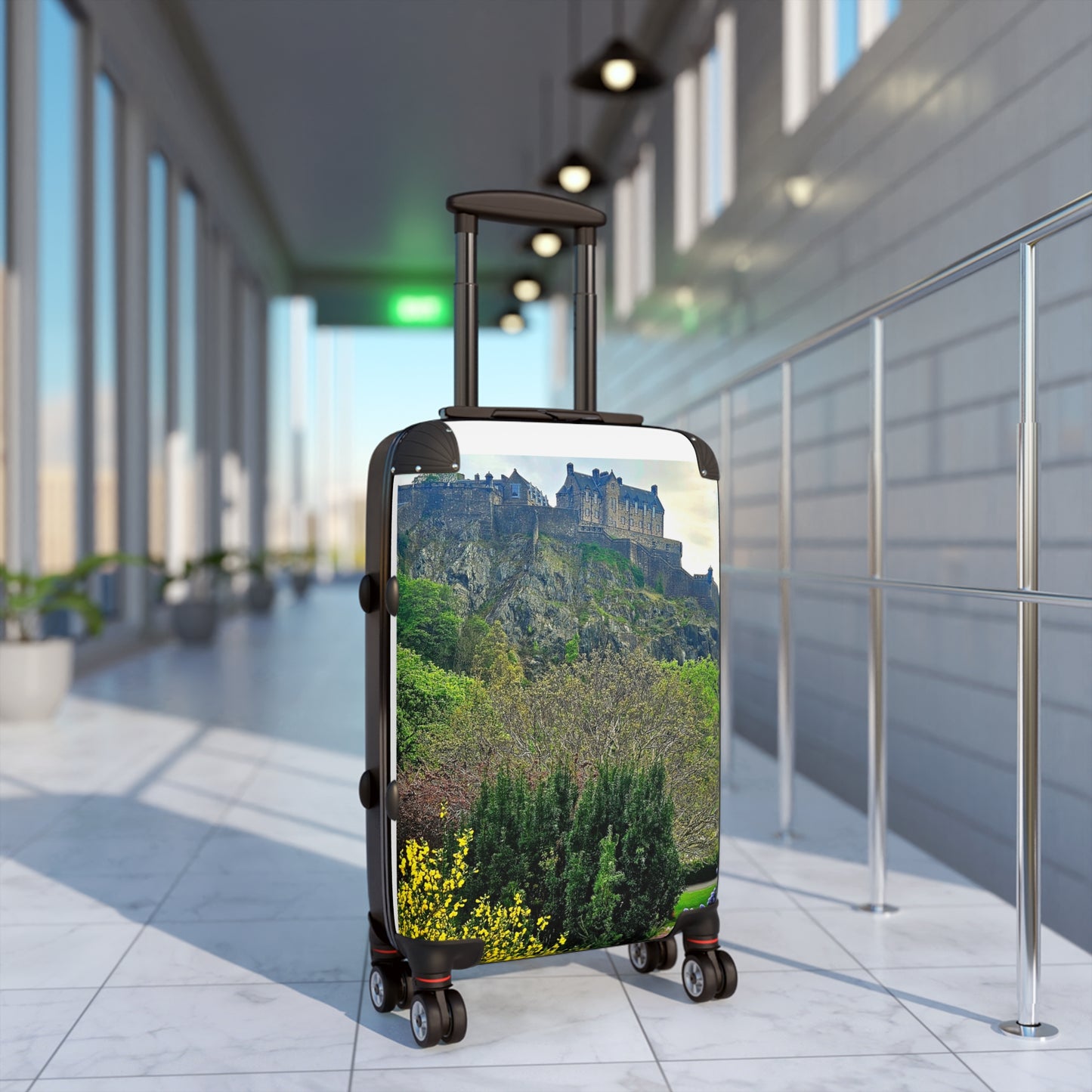 The Future Photography-Driven, Lightweight Suitcases, Custom Durable Travel Designer Suitcase, Edinburgh Castle Scenic Carry-On Suitcase — Scottish Castle Travel Luggage