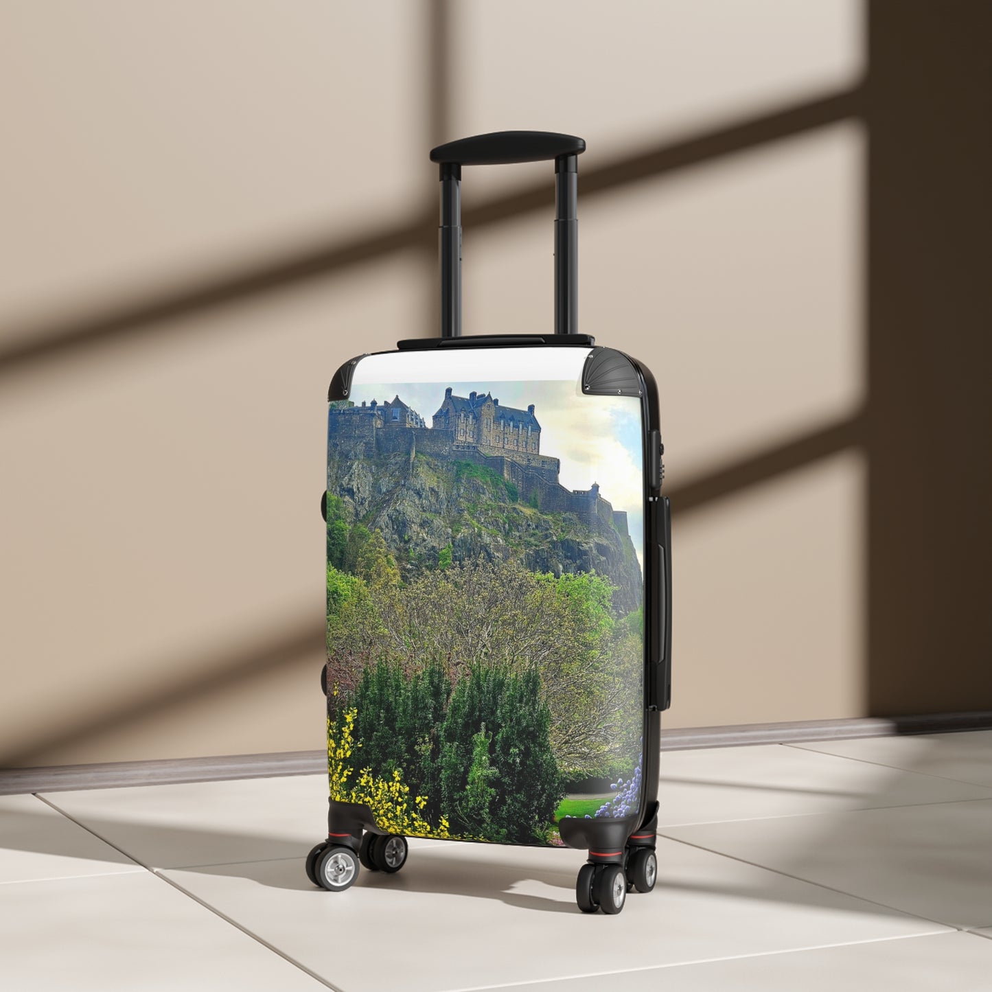 The Future Photography-Driven, Lightweight Suitcases, Custom Durable Travel Designer Suitcase, Edinburgh Castle Scenic Carry-On Suitcase — Scottish Castle Travel Luggage
