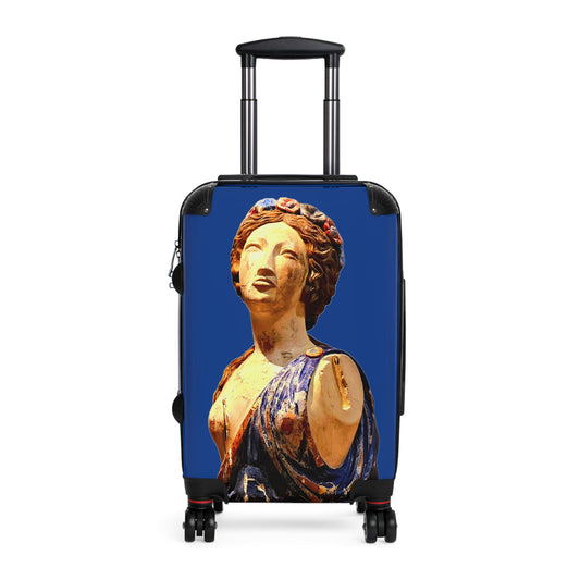Greek Statue Blue Carry-On Suitcase – Classical Art Travel Luggage