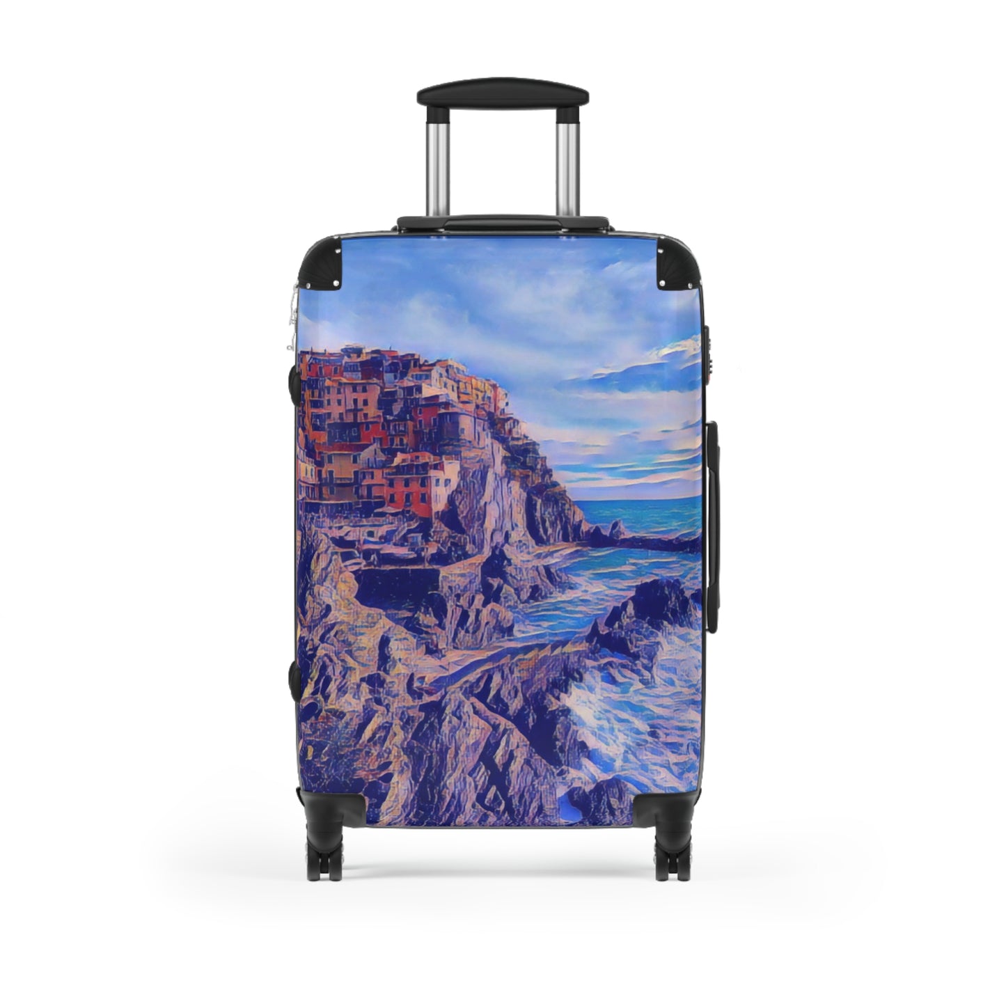 Coastal Village Carry-On Suitcase – Scenic Seaside Travel Luggage