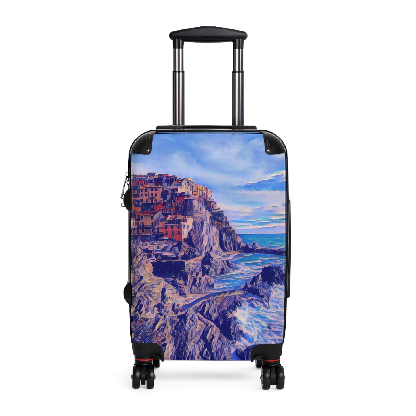 Coastal Village Carry-On Suitcase – Scenic Seaside Travel Luggage