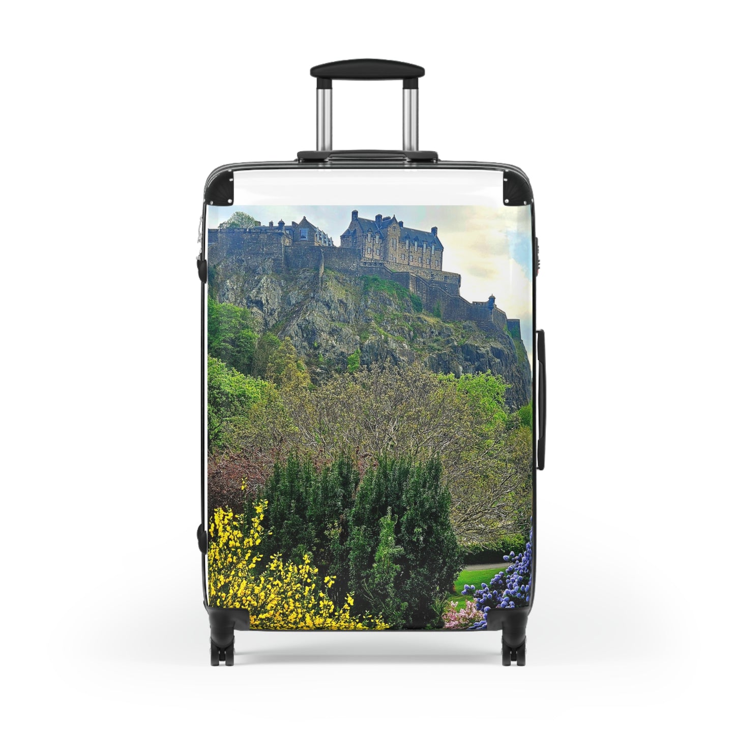 The Future Photography-Driven, Lightweight Suitcases, Custom Durable Travel Designer Suitcase, Edinburgh Castle Scenic Carry-On Suitcase — Scottish Castle Travel Luggage