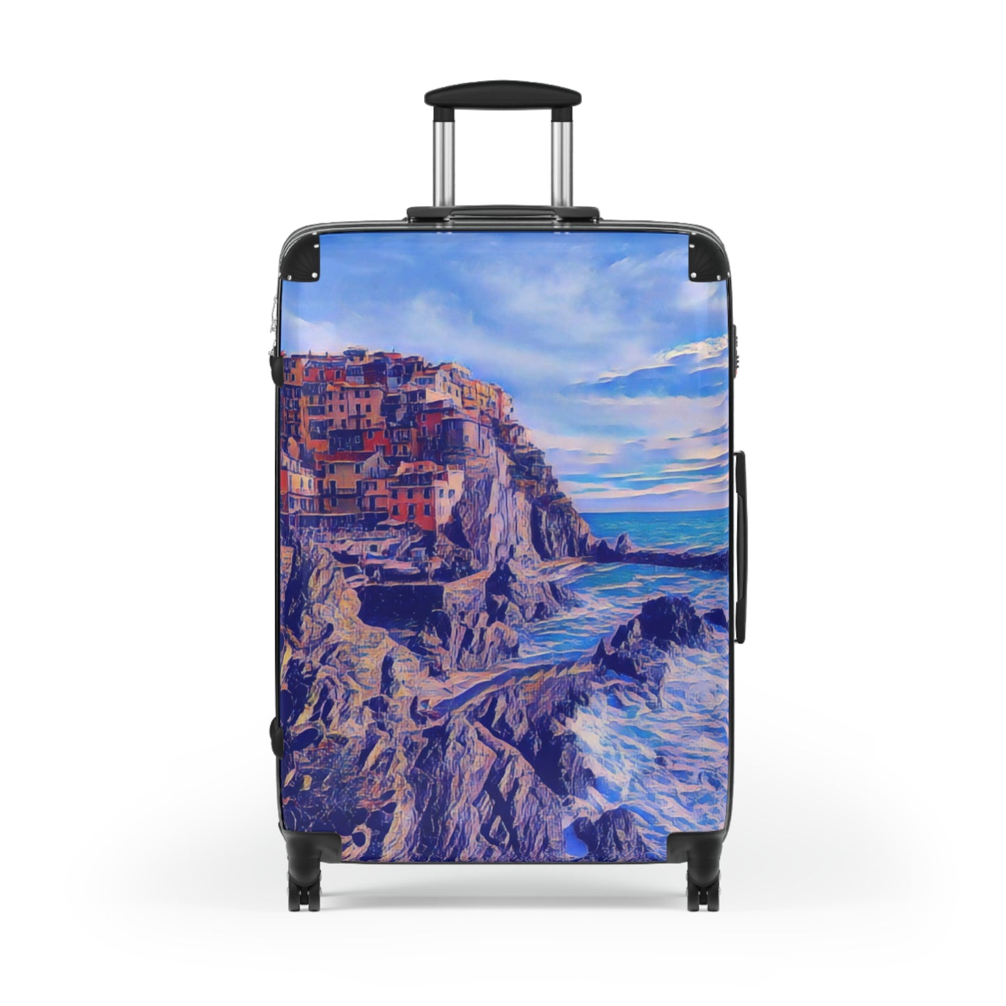 Coastal Village Carry-On Suitcase – Scenic Seaside Travel Luggage