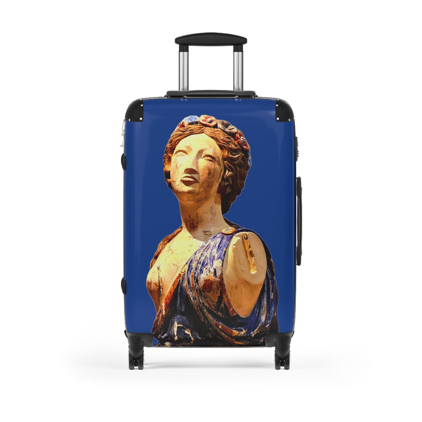 Greek Statue Blue Carry-On Suitcase – Classical Art Travel Luggage